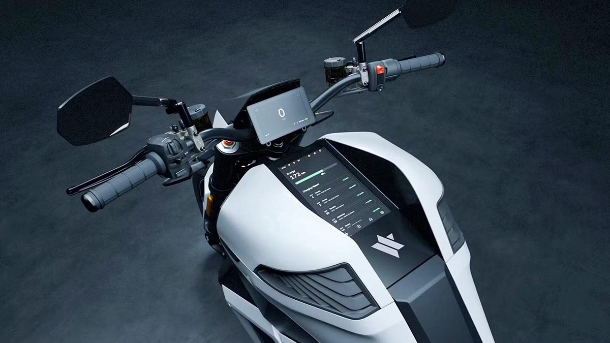 tableau de bord moto électrique Verge TS Pro affichage autonomie recharge